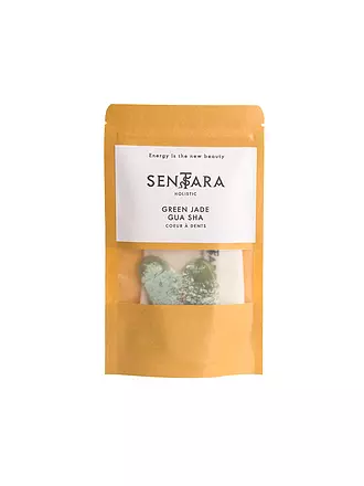 SENTARA | Piedra de masaje - Gua Sha Corazón con dientes Jade Verde | 